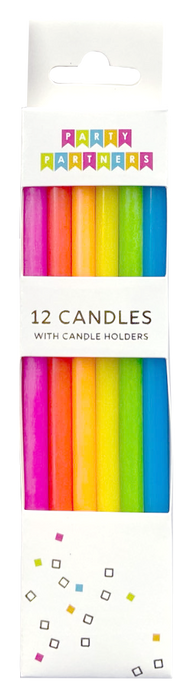 Neon Rainbow Gradient 12 Candle Set