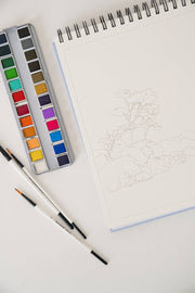 Landscape Watercoloring Book - Outlines with Video Tutorials - Art Department LLC