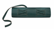 Handmade Green Leather Journal, 7 x 5 Inch - Unlined, detail of spine.