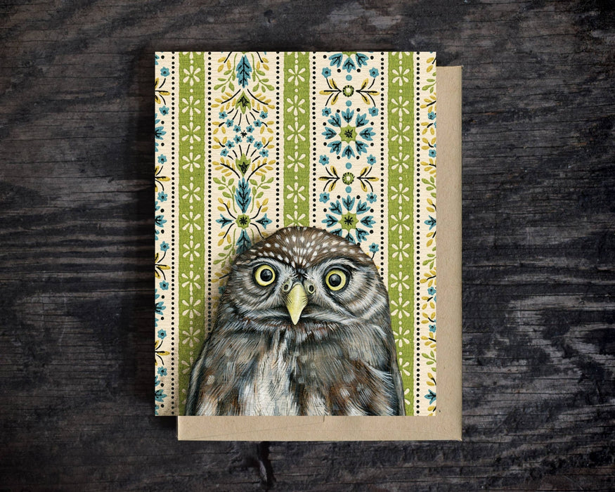 Pygmy Owl - Note Card - Art Department LLC
