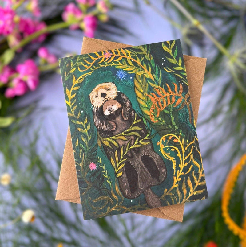 Sea Otter Mama and Baby — Baby, Mother's Day, Everyday Card - Art Department LLC