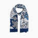 Emery Lightweight Scarf - Blue, Floral Print - Art Department LLC