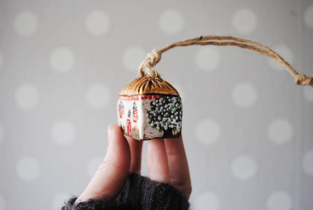 Ukrainian Miniature House Ornament, Side View