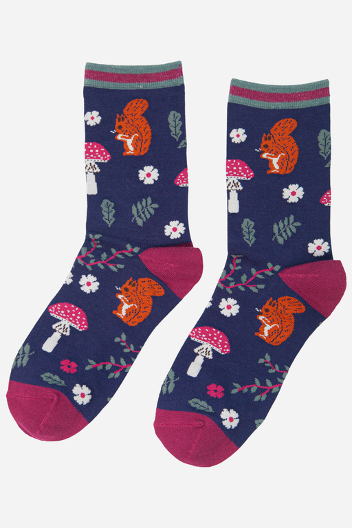 Squirrel & Toadstool Ankle Socks