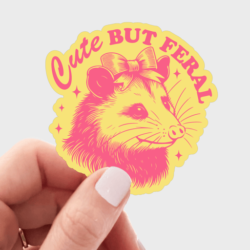 Cute But Feral Possum Sticker - Art Department LLC