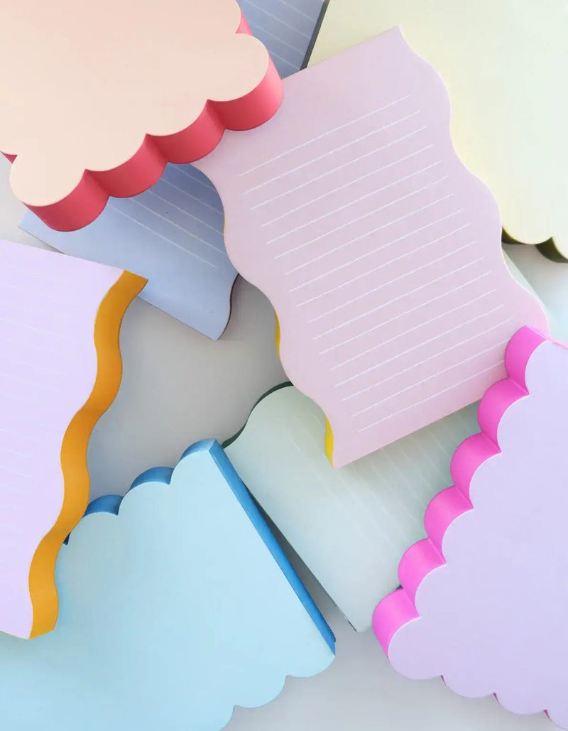 Scalloped Shaped Notepad | Peach + Persimmon Edge - Art Department LLC
