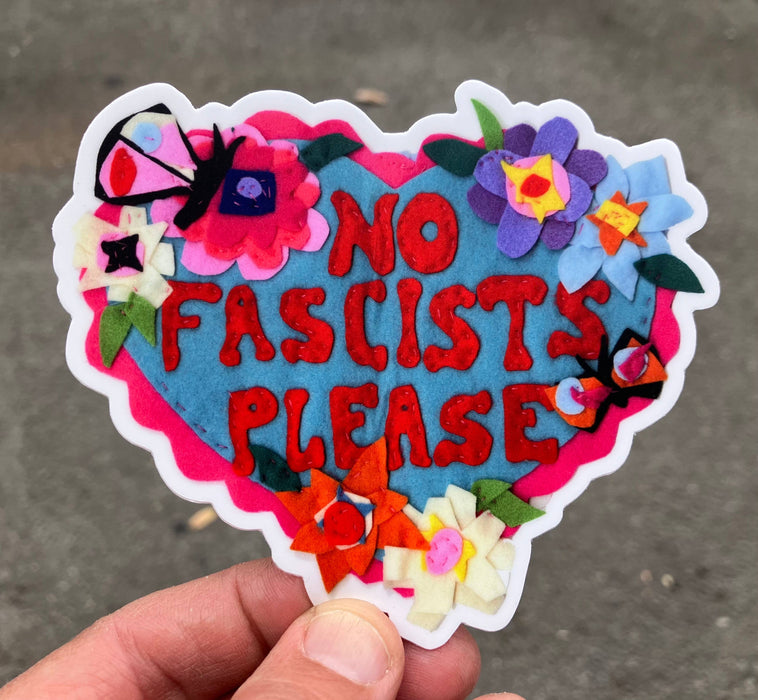 No Fascists Please Sticker