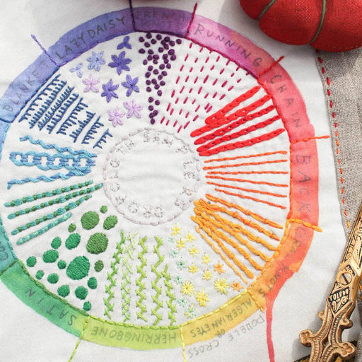 Color Wheel Embroidery Sampler - Art Department LLC
