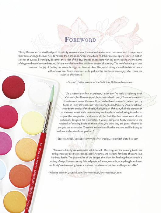 Kristy's Winter Cutting Garden: A Watercoloring Book - Art Department LLC