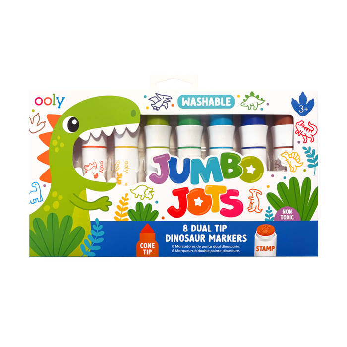 Jumbo Jots Dual Tip Dinosaur Stamp Markers - Set of 8
