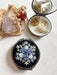 Floral Embroidered Round Jewelry Box With Mirror - Art Department LLC