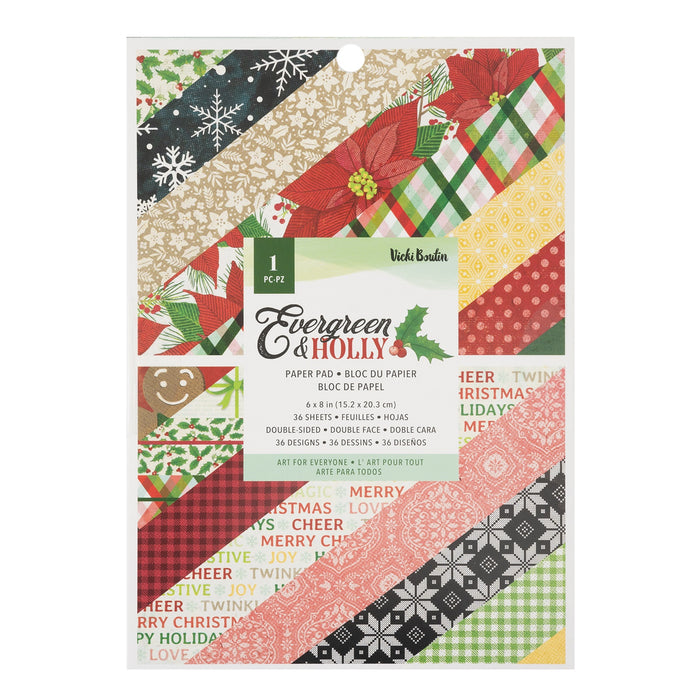 Evergreen & Holly 6X8 Paper Pad