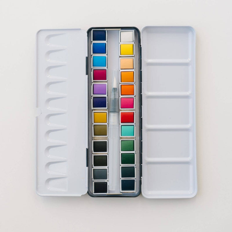 24 Color Watercolor Paint Palette - Art Department LLC