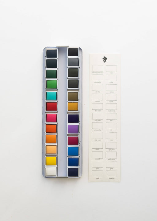 24 Color Watercolor Paint Palette - Art Department LLC