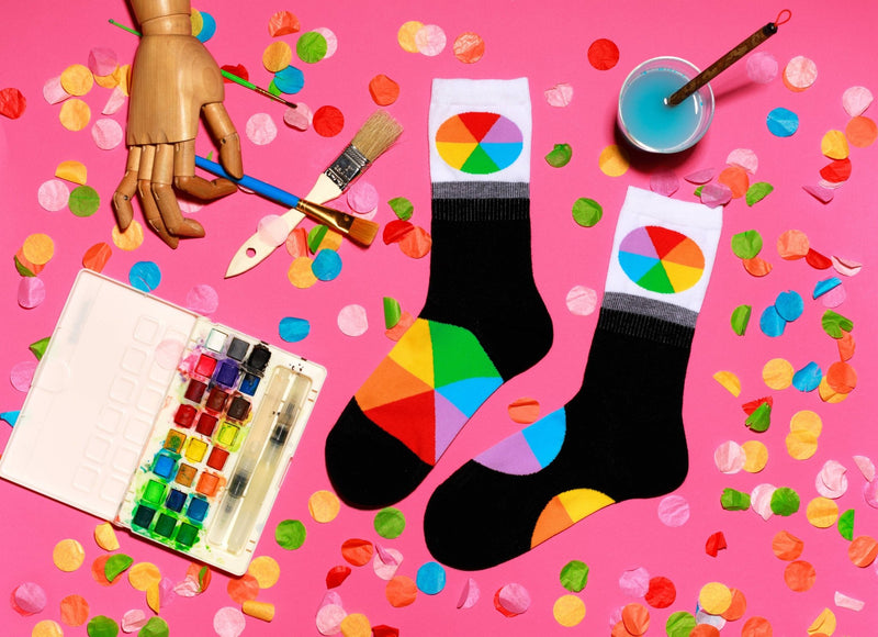 Color Wheel - Large Crew Socks - Art Department LLC