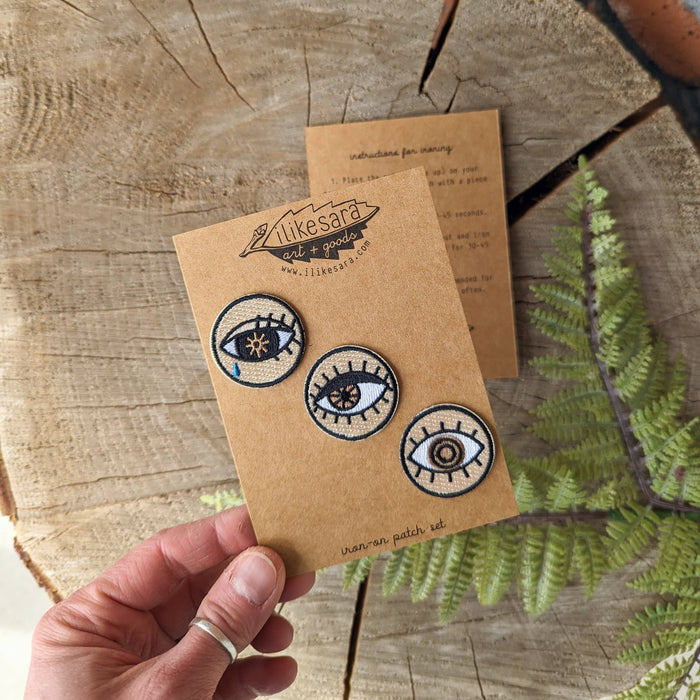 Iron-on patch | eyeball 3 patch pack