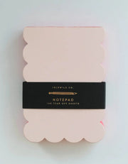 Scalloped Shaped Notepad | Peach + Persimmon Edge - Art Department LLC