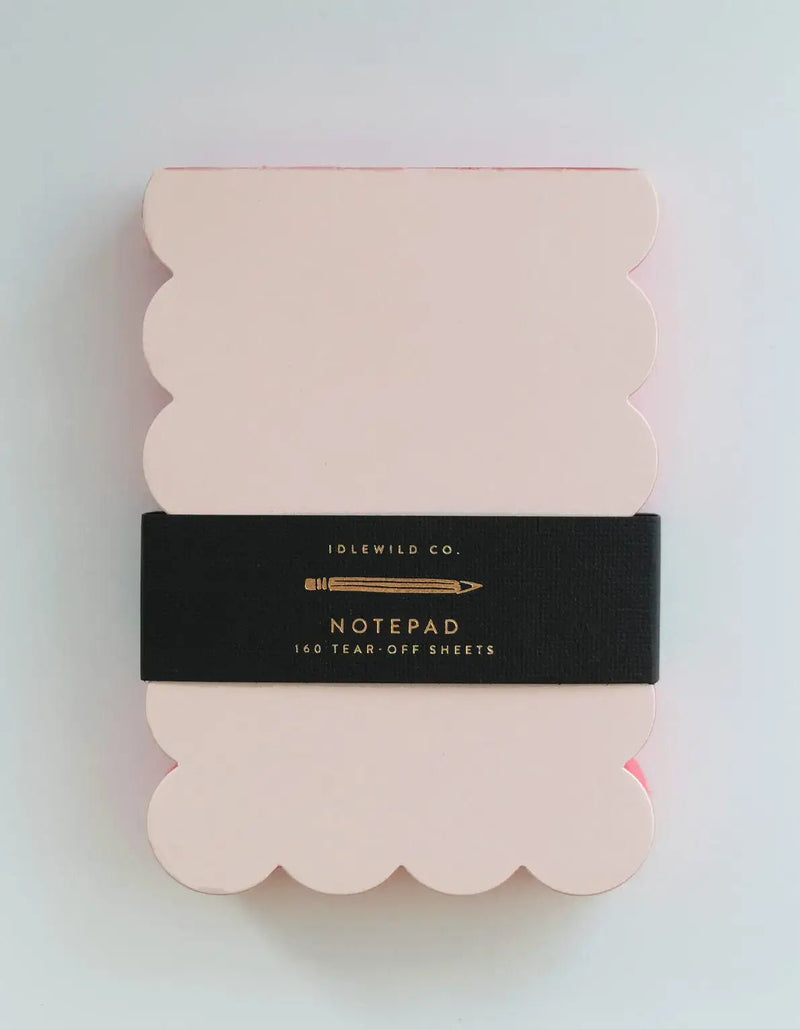 Scalloped Shaped Notepad | Peach + Persimmon Edge - Art Department LLC