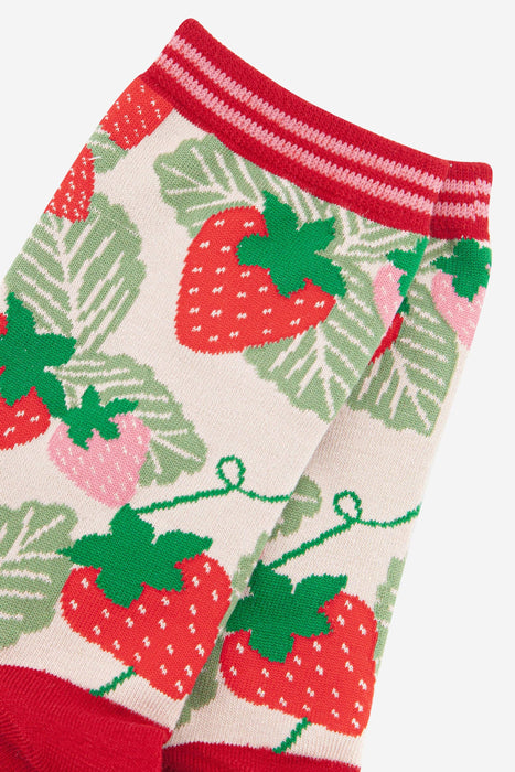 Strawberry & Stripes Bamboo Socks