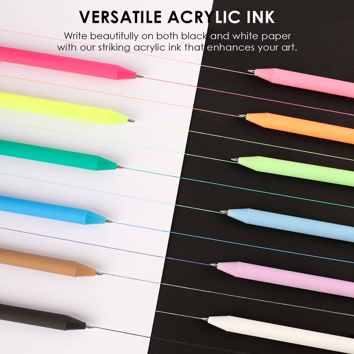 Retractable Colorflow Acrylic Gel Pen Set of 12 - Art Department LLC