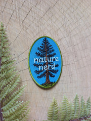 Iron-on patch | nature nerd - embroidered Pine tree applique - Art Department LLC
