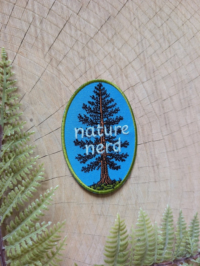 Iron-on patch | nature nerd - embroidered Pine tree applique - Art Department LLC