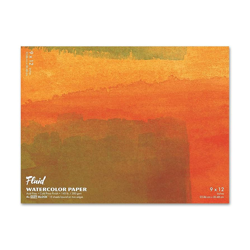 Fluid Watercolor Paper Cold Press 140 lb. Easy - Block - Art Department LLC