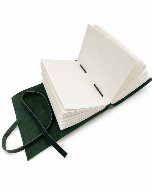 Handmade Green Leather Journal, 7 x 5 Inch - Unlined - Art Department LLC