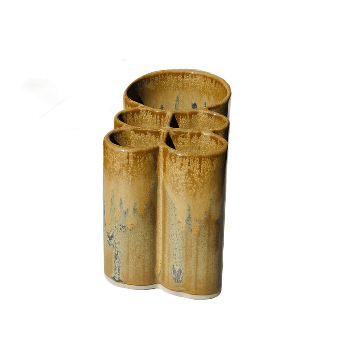 Vase & brush Holder - Stoneware Pottery - Art Department LLC