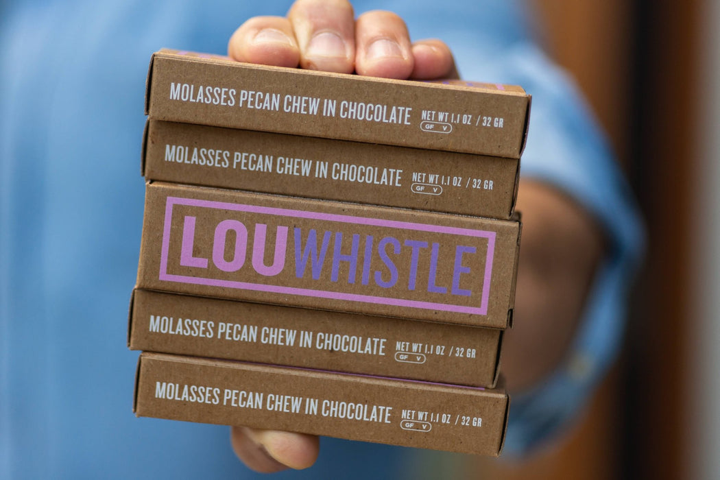 Lou Whistle - Molasses Pecan Chew Covered in Dark Chocolate - Art Department LLC
