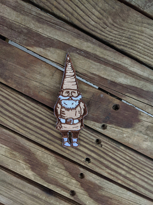 Iron-on patch | gnome - brown & tan 4.5" x 1.6"