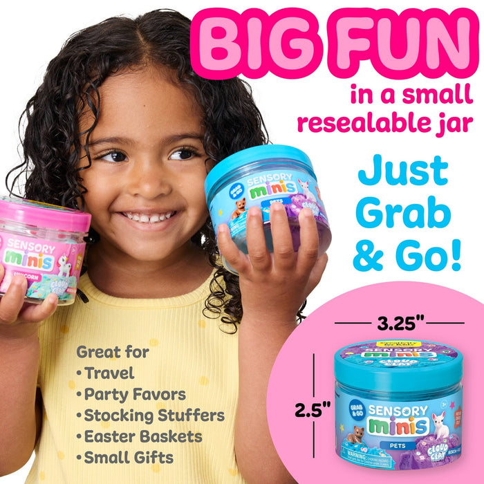 Sensory Mini Play Kit Jar with Cloud Clay: Pets Theme - Art Department LLC