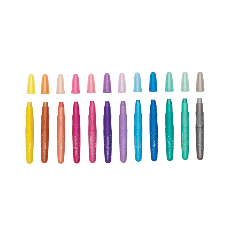 Rainbow Sparkle Watercolor Gel Crayons - Set of 12 - Art Department LLC