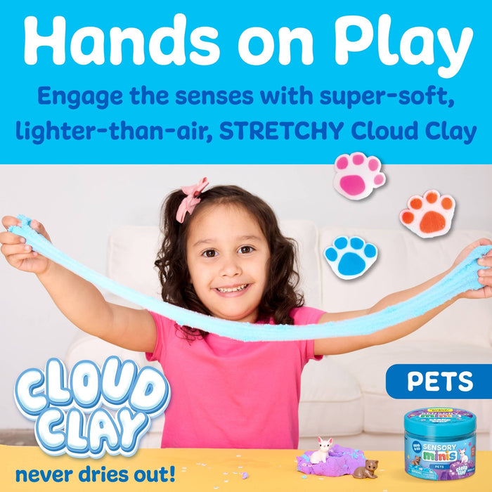 Sensory Mini Play Kit Jar with Cloud Clay: Pets Theme - Art Department LLC