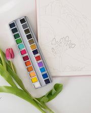 24 Color Watercolor Paint Palette - Art Department LLC