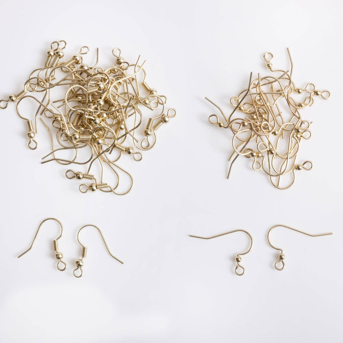 Gold French Ear Wire Earring Hooks 56pc Assortment - Art Department LLC