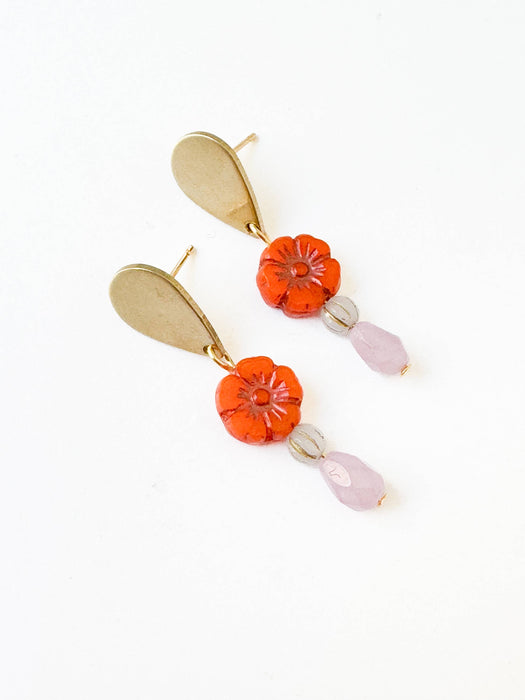 Romantic Flower Stud Earrings with Boho Charm - Art Department LLC