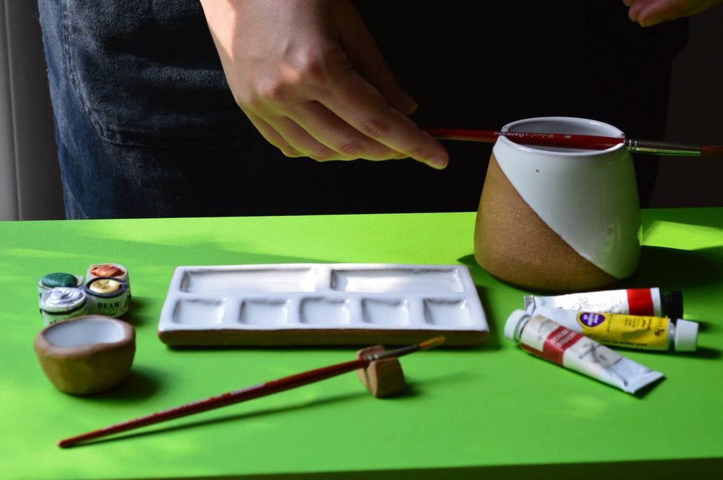 7 - Pan Ceramic Artist Paint Palette - Watercolor Supplies - Art Department LLC