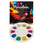 12 Well Round Ceramic Paint Palette - Art Department LLC