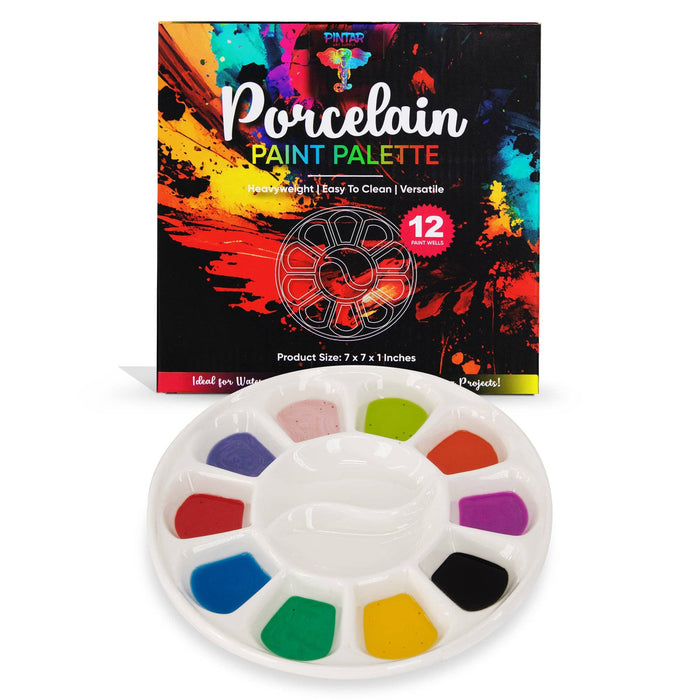 12 Well Round Ceramic Paint Palette - Art Department LLC
