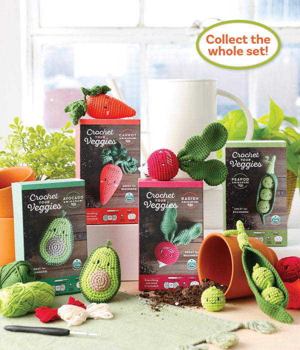 Crochet Your Veggies Amigurumi Kit Radish - Art Department LLC