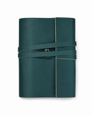Handmade Green Leather Journal, 7 x 5 Inch - Unlined