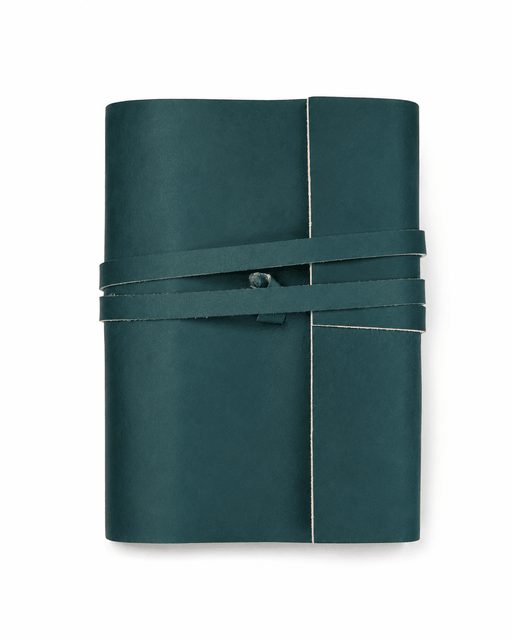 Handmade Green Leather Journal, 7 x 5 Inch - Unlined - Art Department LLC