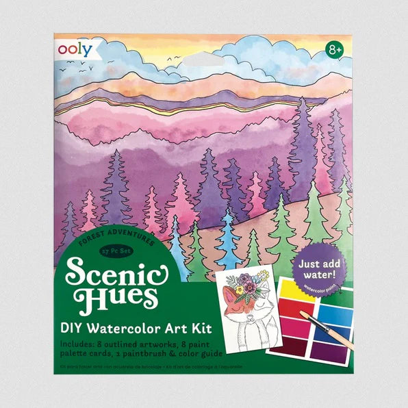 Scenic Hues DIY Watercolor Art Kit, Forest Adventures