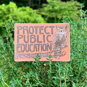 Protect Public Education Sticker | matte vinyl owl - Art Department LLC
