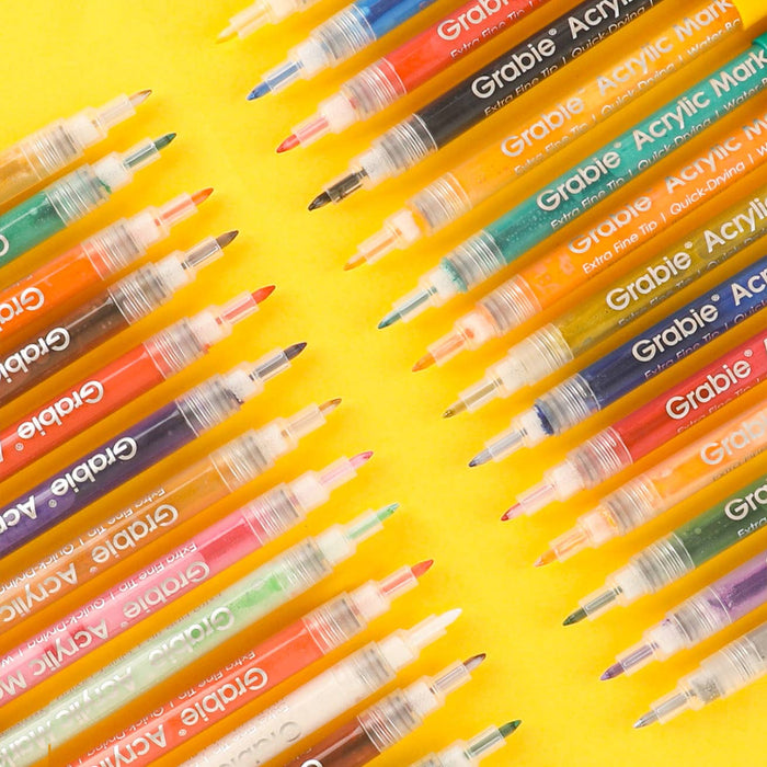 Extra Fine Tip Acrylic Paint Marker Set of 28 - Art Department LLC