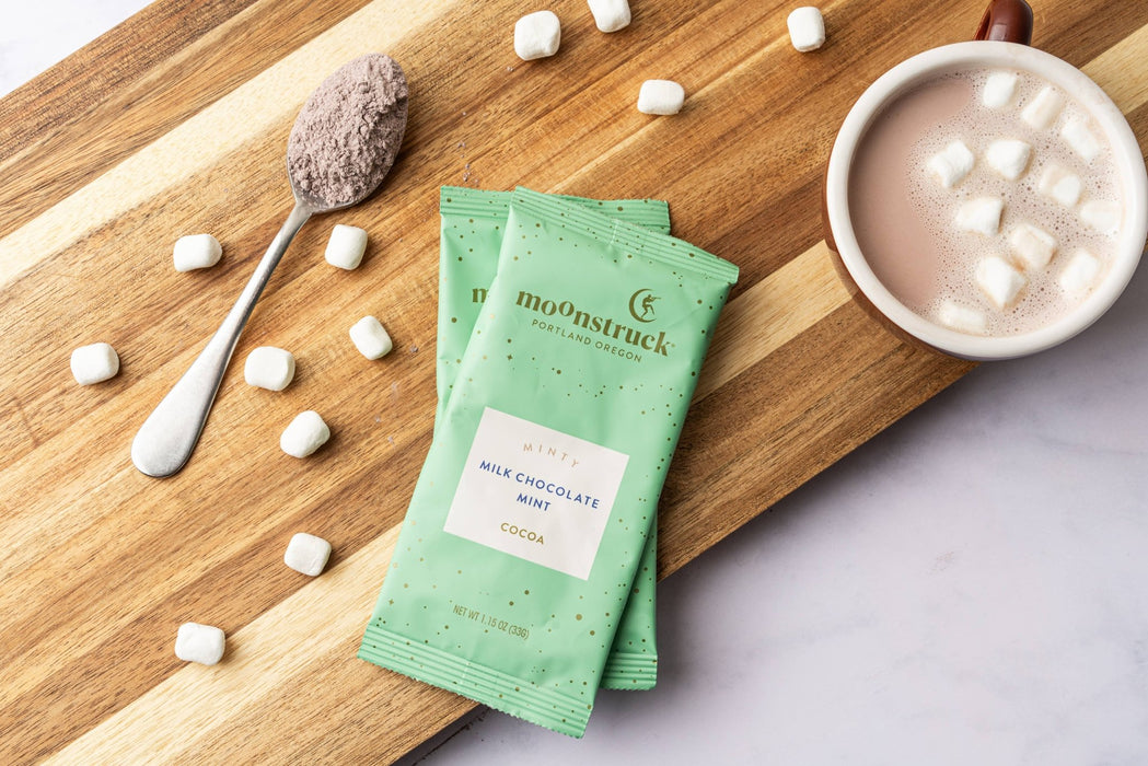 Minty: Mint Milk Chocolate Hot Cocoa Single Serving Pouch - Art Department LLC