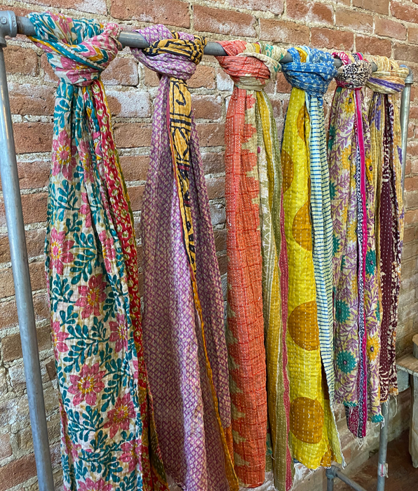 Kantha Scarf Scarves | Made From Recycled Cotton Saris 