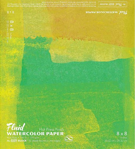 Fluid Watercolor Hot Press Paper Acid-Free Easy Block 140lb/300gsm - Art Department LLC