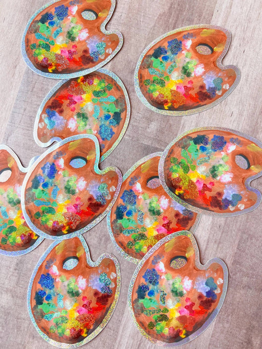 Painter's Palette Glitter Sticker - Art Department LLC